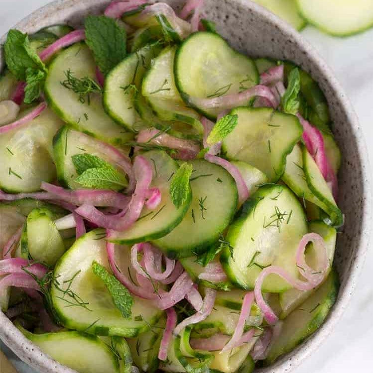 Minty Cucumber Salad (vegan)